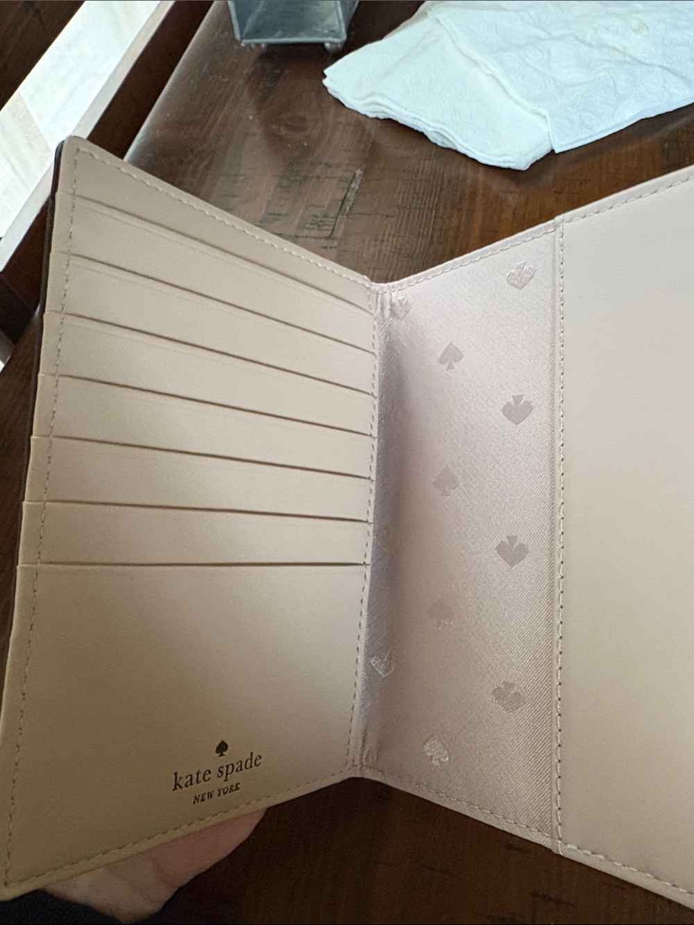 kate spade metallic gold leather passport and cardholder. - Picture 2 of 5